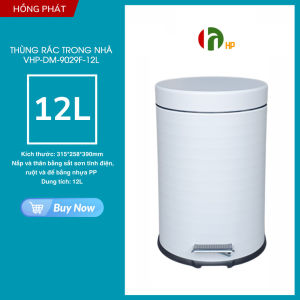 Thùng rác đạp chân có nắp đậy 12L trong nhà - VHP-DM-9029F-12L