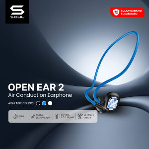 SOUL Open Ear 2 Air Conduction Earphone IPX4 Lightweight Sport Headset Bluetooth Blue
