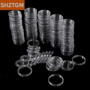 [COD] SHZTGM 100pcs 27mm Coin Holder แคปซูล Storage Case แสดงกล่องจอแสดงผลรอบ