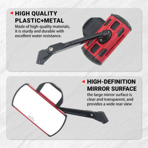 Universal Red Motor Side Mirror Wide No Blind Spot Adjustable Rearview Mirror Motorcycle Accessories