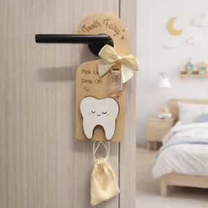 Tooth Fairy Door SignWooden Baby Room Door HangingWooden Tooth Fairy Holder Box Baby Tooth Collection Newborn Photography Prop2026