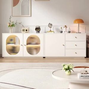{SG Sales} Sideboard Cabinet Solid Wood Simplicity Home TV Bench for Bedroom Living Room Locker Tea Locker Dining Side Cabinet Floor Dustproof Kitchen Rack Storage Bucket Cabinet