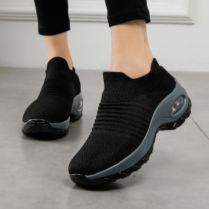Womens Casual Platform Sneakers Air Cushion Breathable Running Shoes Wedge Jogging Fitness Shoes for Women