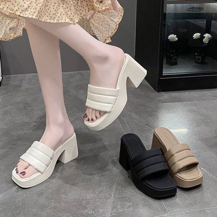 6cm Thick-soled sandals for women, fashionable summer going out high heels #2323