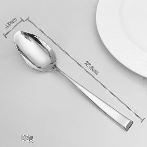 Square Handle 304 Stainless Steel Knife And Fork Spoon High-Grade Five-Star Hotel Steak Knife And Fork Dessert Spoon Food Grade Household Western Tableware