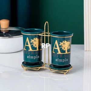 Nordic Luxury Cutlery Storage Chopstick Holder Kitchen Ceramic European Household