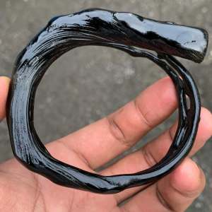 Gelang Akar Bahar Hitam Bercabang Size Sedang
