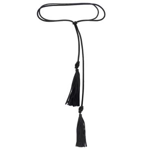 Custom sheepskin tassel knot waist rope leather thin belt dress decorative small belt simple waist rope2026