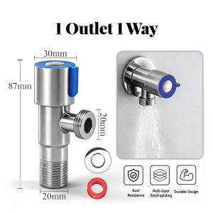 COD Stainless Steel SUS304 Faucet One Into Two Out Valve Double Control Multi-function Valve 1/2"