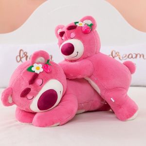( Chuyên Sỉ) Gấu Bông  gấu dâu Lotso Huggin Bear Lông Xù Cao Cấp Tai Dâu Dáng Nằm-Xuonggaubong88