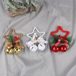 Christmas Hanging Bells Five-pointed Star Bells Pendants DIY Christmas Tree Ornaments Party Gift