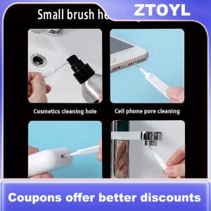 【ZTOYL】 10Pcs Set Shower Head Cleaning Brush White Small Brush Anti-Clogging Nylon Pore Gap Clean Brush For Phone Hole Kitchen Bathroom