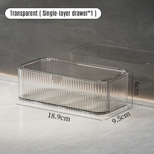 Large Acrylic Makeup Organizer with Mirror & Drawers - Cosmetic Jewelry Storage Box for Vanity