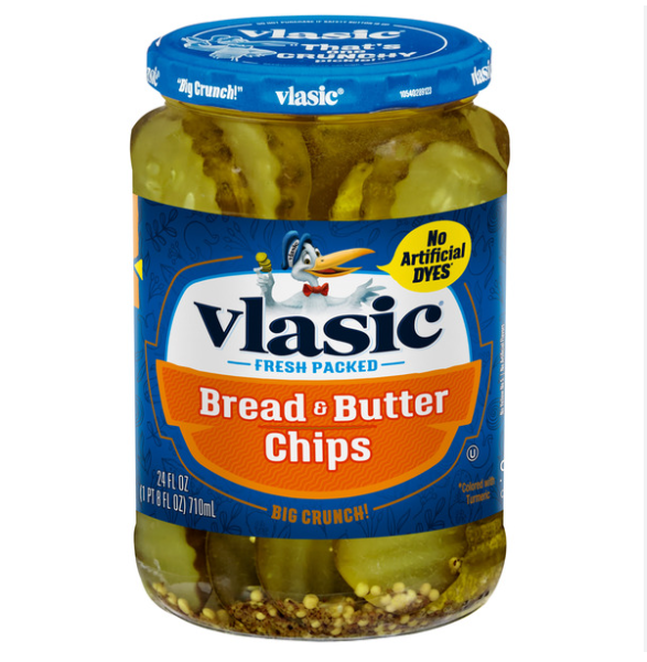 Vlasic Bread and Butter Pickles,  Pickle Chips - 710ml