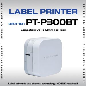 Brother P-Touch PT-P300BT Label Printer | Bluetooth | Home Use | Phone Print | Max 12mm | 20mm/s
