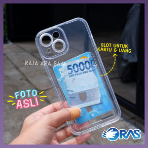 Softcase For IP 15 Case Card Slot Kartu Casing Silicon Bening Clear Dompet