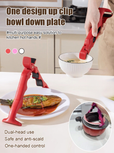 High-temperature Resistant Anti-scalding Clip 3-in-1 Anti-scalding Clip Kitchen Anti-scalding Pot Clip Bowl Clip Plate Clip Microwave-safe Silicone Food Clip