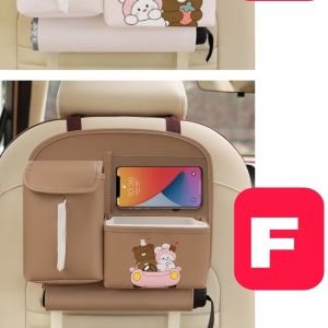 Car Seat Organizer 4in1 Multifungsi Tissue Tong Sampah Mobil Kulit 910