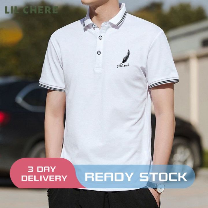 LIL CHERE Lapel Polo Shirt for Men Fashion Printing Polo Shirt Casual Top  Lazada PH