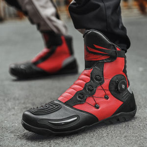 Import Sepatu  Kulit Sapi Motor Boots Pria Touring Riding Bikers Shoes Balap Outdoor Adventure Ringan Empuk Karet 378