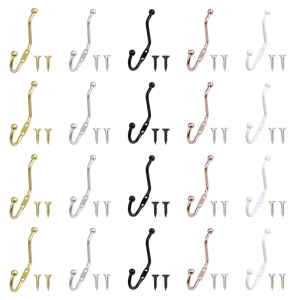 4pcs zincs móc hợp kim móc treo gắn tường lưu trữ nhà móc kim loại móc áo phần cứng cho mũ áo khoác quần áo dễ sử dụng