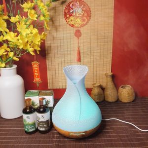 Máy Khuếch Tán Xông Tinh Dầu Phòng Ngủ Bình Hoa Tulip Dung Tích Lớn 550ml Điều Khiển Từ Xa Không Dùng Lõi Tạo Ẩm Không Khí