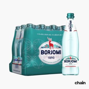 น้ำแร่ธรรมชาติ Borjomi จากจอร์เจีย – น้ำแร่พรีเมียมมีฟองจากจอร์เจีย  บรรจุ 12 ขวด