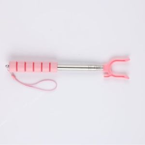 AKZDXE with Anti-Slip Handle Clothes Pole Portable Stainless Steel Laundry Reach Stick Adjustable Multi-Color Retractable Clothes Fork Balcony