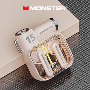 Monster XKT15 Stereo Nirkabel Sejati Headset Bluetooth Olahraga Nirkabel Headset Gaming Panggilan Pembatalan Kebisingan Bluetooth 5.3