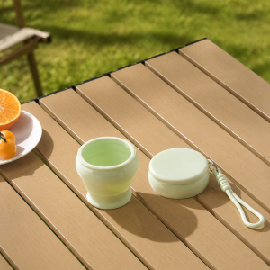 CXXP 120ml Silicone Foldable Water Cup Heat-resistant Collapsible Drinking Mug Food Grade Handheld Travel Cups for Picnic Hiking