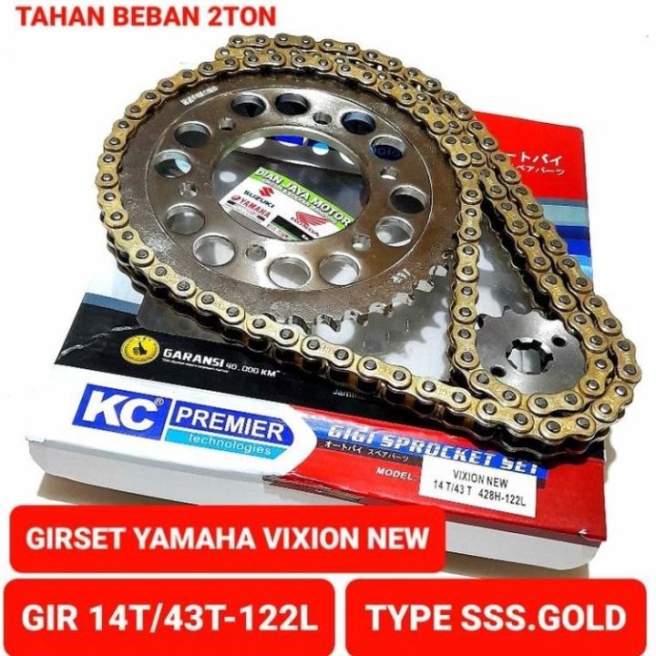 GEAR SET+RANTAI MODEL TRIPLE S SSS YAMAHA R15 NEW V3 RANTAI GOLD