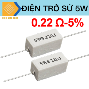 [ SET 3 CON ] Điện Trở Công Suất 0.22 Ohm 5W Điện Trở Sứ 5W Sai Số 5% Điện Trở 0.22 Ohm