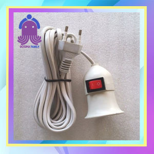 Fitting Lampu Gantung Dengan Saklar 5M - Saklar Gantung Lampu Bohlam E27 Panjang 5meter - Octopus family