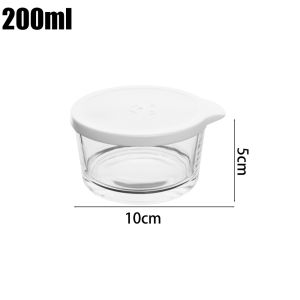 YESPERY โถใส่ของดองขนาดเล็ก200มล. ถ้วยเครื่องปรุงแก้วเล็กภาชนะอาหารในตู้เย็นจานขนมสำนักงาน