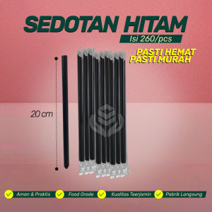Sedotan Lancip Warna Hitam Sedotan Steril Higienis (Isi 250 Pcs-SDTH6)