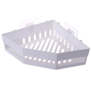 Wall Mount Triangle Shelf Bathroom Corner Toiletries Holde Plastic Storage Rack Shampoo Toothbrush Holder Drain Basket