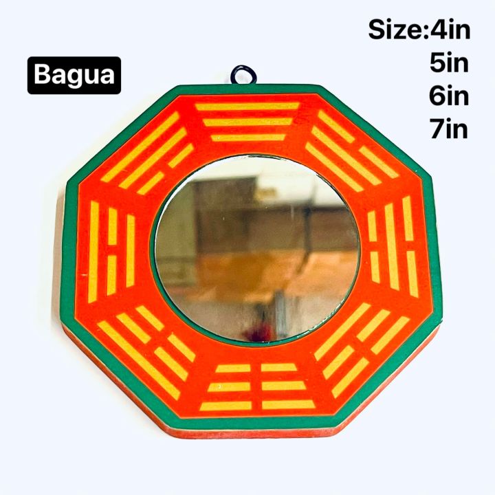 8 inch Traditionele Chinese Feng Shui Spiegel, Houten Bagua Spiegel