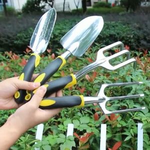Garden Tool Hand TrowelRakeCultivatorWeeder Tools with Ergonomic HandleGarden Lawn Farmland Transplant Gardening Bonsai Tool