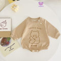 Body chip dài tay Hình Gấu đáng yêu cho bé, Quần áo sơ sinh kèm quần tất chất cotton mềm mịn, Bodysuit cho bé từ 0-12M. 