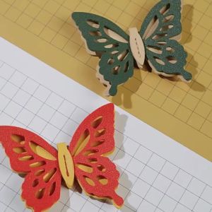 btnx DIY Leather Handmade Mold Leather Butterfly Template Wooden Punching H5K8Q