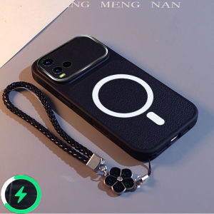 Suitable For Vivo Y21 2021 Vivo Y21S Vivo Y33S 4G New Lychee Patterned Leather 3D Magnetic Suction Ring+Hand Rope Anti Fall Shell