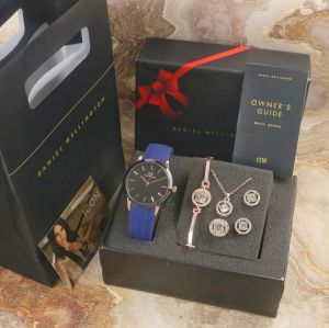 Paket Box Exclusive + Acc Random + PaperBag / Jam Tangan WD Classic VA-458SPR / Jam Tangan Fashion Wanita Tali Rubber Diameter 4cm