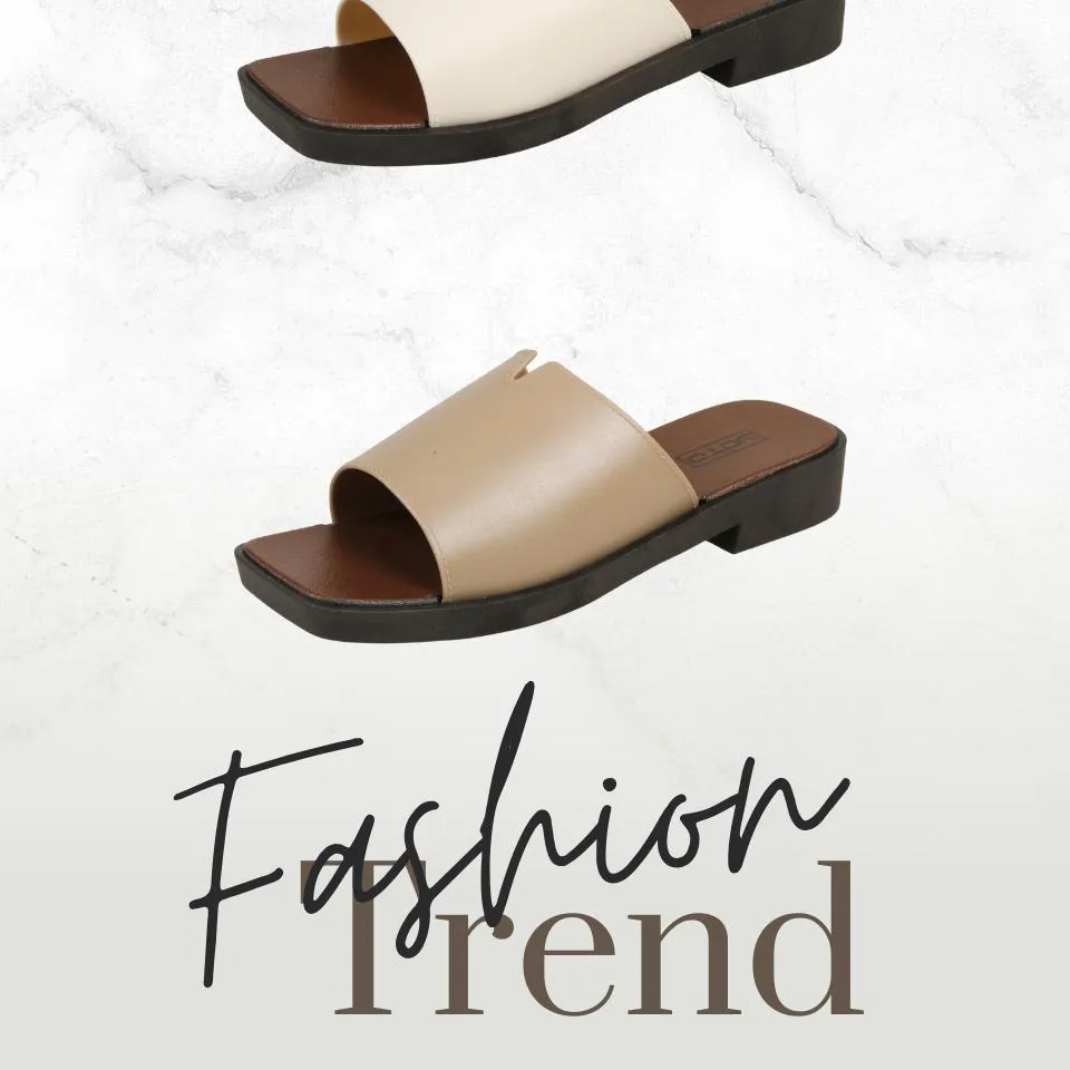 YOTO Flat Slippers Summer Casual Square Head Toe Soft Soled Sandals For  Women