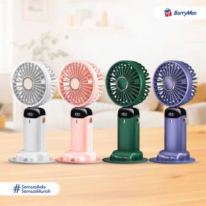 Kipas Angin Lipat Genggam SX-122 Portable Handy Mini Fan LED Display 5 Speed Rechargeable