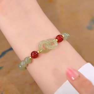 🔥Natural Stone Beaded Bracelet for Women Lucky Peanut Charm Bead Bracelet Luxury Vintage Retro Boho Bracelets Adjustable Handmade Beads Jewelry Good Fortune Lucky Charm Accessory Perfect Birthday Gift for Her Daily Casual Party Wear Lovelylifefu👍