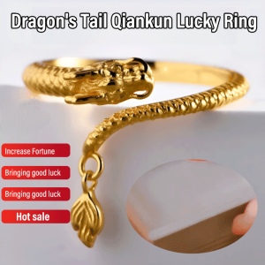 jiketai Dragons Tail Qiankun Lucky Ring Adjustable Open Rings Fashion Jewelry Accessories