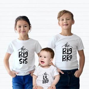 Cute Siblings Matching T-shirt Little Brother Little Sister Big Sis Big Bro Tees Baby Onesies PH