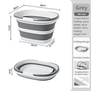 ZiinLife Collapsible Bucket Multi-purpose Silicon Bucket For Outdoor Travel Portable Foldable Bucket