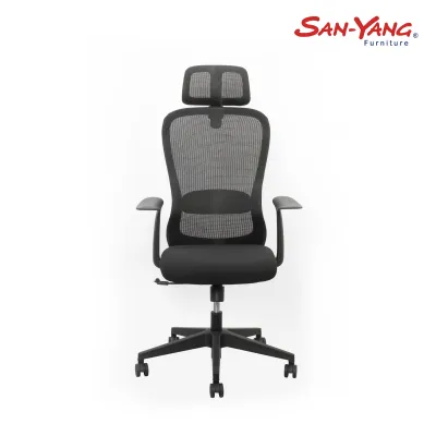 San-Yang Furniture Executive Chair Adjustable Headrest Black 400032