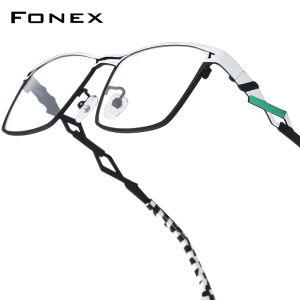 FONEX Colorful Pure Titanium Glasses Frame Men New Brand Design Vintage Square Eyeglasses Women Retro Japanese Eyewear 85921